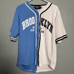 Retro Fox Brooklyn Net York Jersey Split Blue White Small 1982